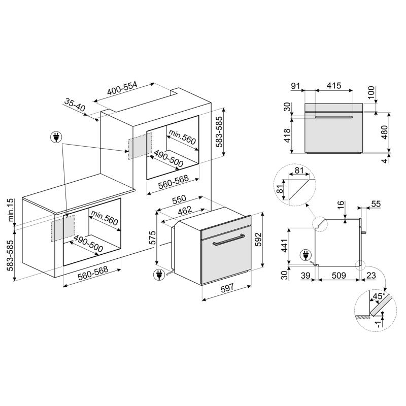 Four encastrable pyrolyse SMEG Victoria 60 cm