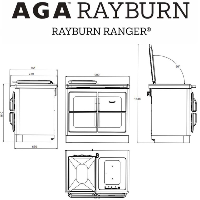 Piano de cuisson RAYBURN 100 cm induction