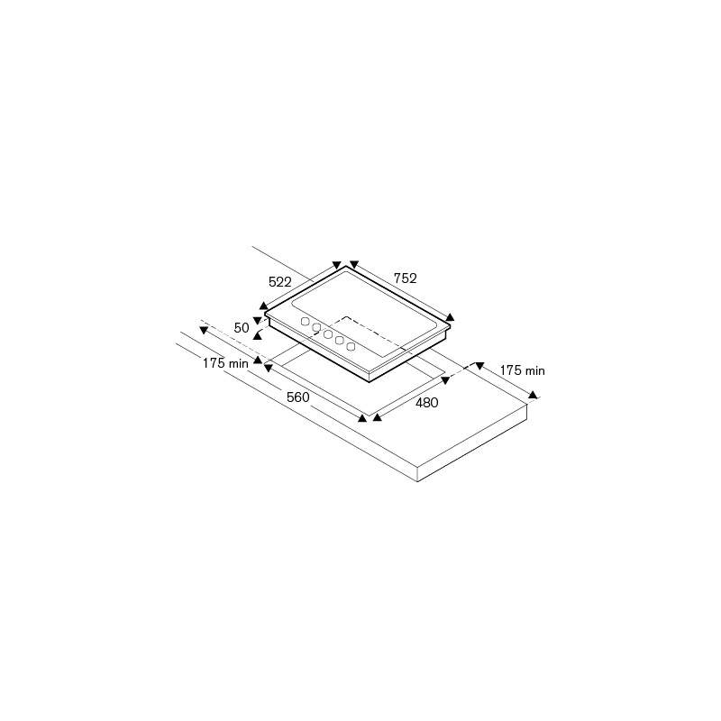 Plaque de cuisson Bertazzoni Moderne 75 cm gaz P755CMOD