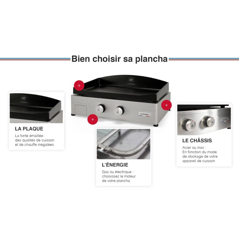 Plancha Le Marquier Adela gaz 260 Noire