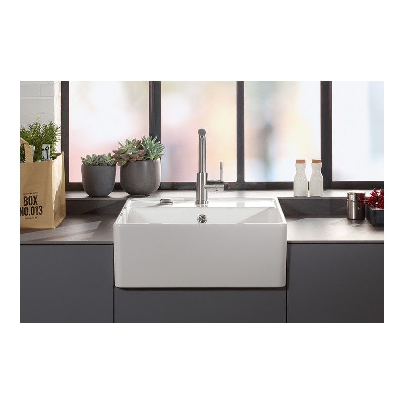Evier VILLEROY & BOCH 1 bac à poser Blanc Alpin 630x595 mm - EXPO