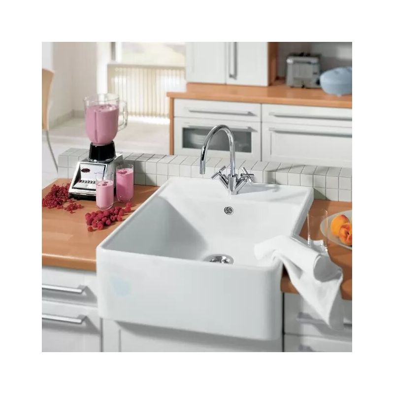 Evier VILLEROY & BOCH 1 bac à poser Blanc Alpin 630x595 mm - EXPO