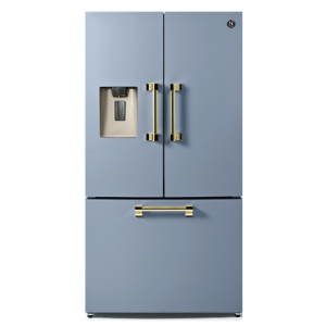 Réfrigérateur Steel Ascot 90 French Door bleu celeste laiton