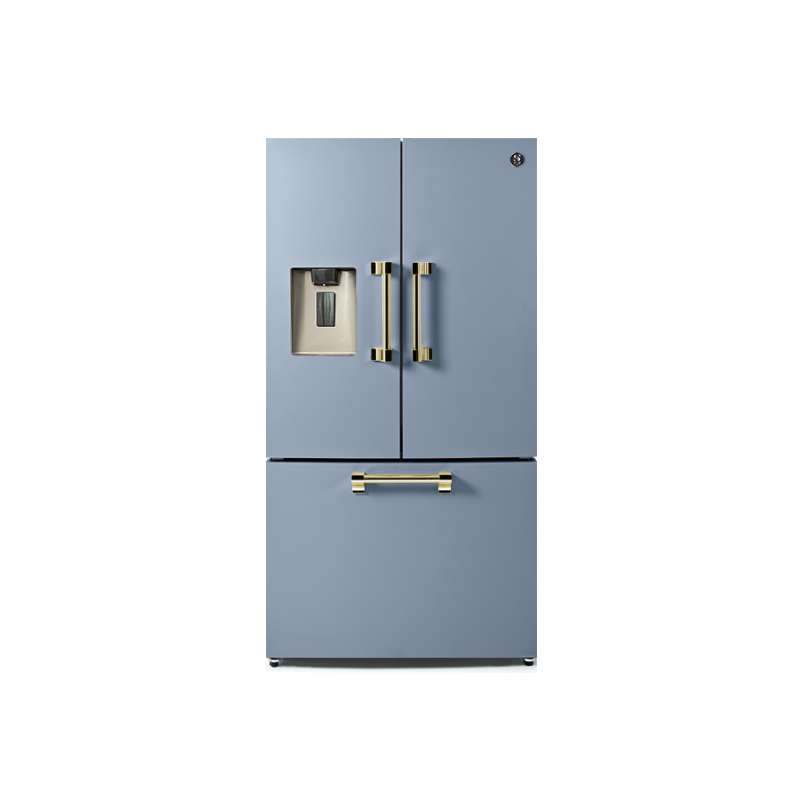 Réfrigérateur Steel Ascot 90 French Door bleu celeste laiton