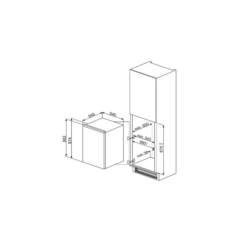 Réfrigérateur 1 porte encastrable SMEG
