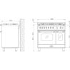 Piano de cuisson Lofra DOLCEVITA 90cm Induction 2 fours - Installation ilôt RNMD96MFTE/5IF