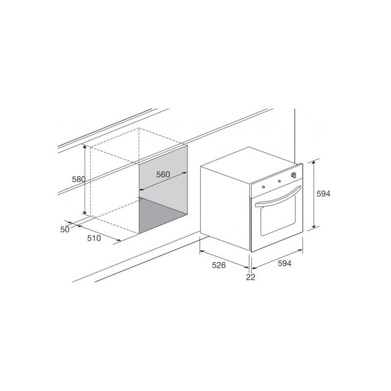 Four gaz Lofra FLEXO 60 cm