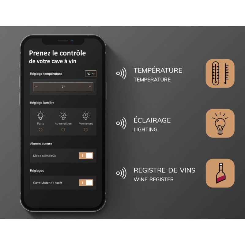 Cave à vin de vieillissement LA SOMMELIÈRE APOGEE190DZ