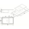 Évier encastrable SMEG inox anti-griffes 86cm LG861S-2