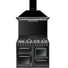 Ensemble  Smeg Piano de cuisson 110 cm mixte + Hotte + Crédence