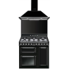 Ensemble  Smeg Piano de cuisson 90 cm mixte + Hotte + Crédence