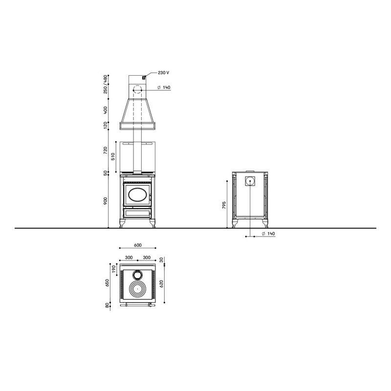 Cuisiniere à bois Légende ARCHAMBAUD F-60-B - 60cm