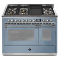 Piano de cuisson STEEL ASCOT 120 cm combi-steam - 6 feux gaz + 1 barbecue 4BM