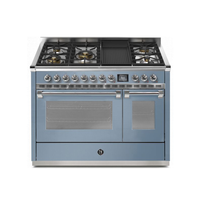 Piano de cuisson STEEL ASCOT 120 cm combi-steam - 6 feux gaz + 1 barbecue 4BM