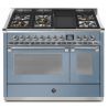 Piano de cuisson STEEL ASCOT 120 cm combi-steam - 6 feux gaz + 1 barbecue 4BM