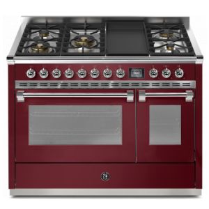 Piano de cuisson STEEL ASCOT 120 cm combi-steam - 5 feux gaz + 1 plancha 4TM