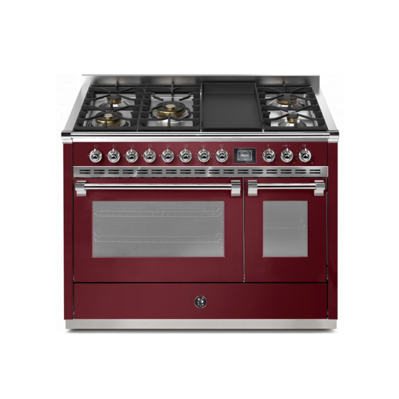 Piano de cuisson STEEL ASCOT 120 cm combi-steam - 5 feux gaz + 1 plancha 4TM