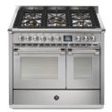 Piano de cuisson STEEL ASCOT 100 cm combi-steam - 5 FEUX GAZ 4M