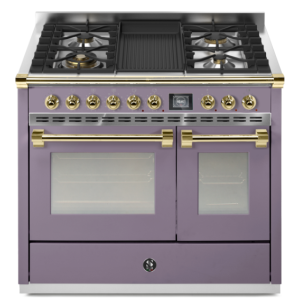 Piano de cuisson STEEL ASCOT 100 cm combi-steam - 4 FEUX GAZ + 1 BARBECUE 4B