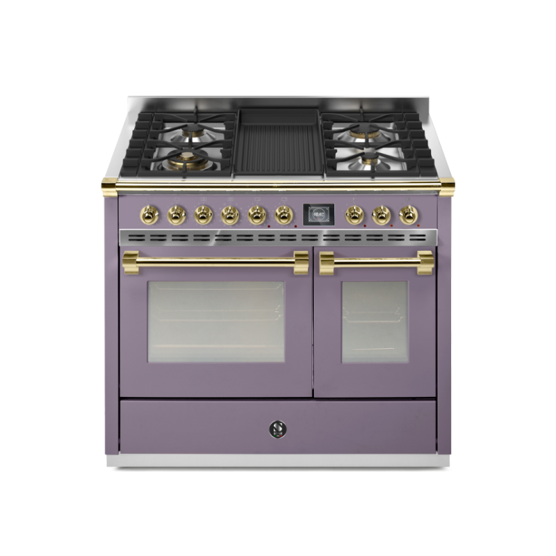 Piano de cuisson STEEL ASCOT 100 cm combi-steam - 4 FEUX GAZ + 1 BARBECUE 4B