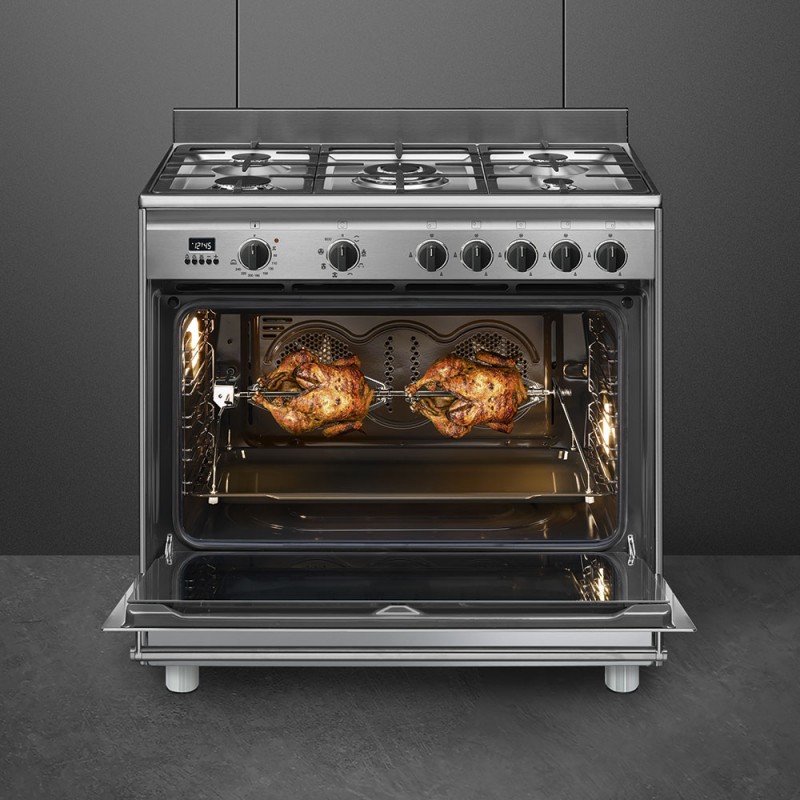 Centre de cuisson Pyrolyse SMEG 90 cm Mixte "Esthétique Concerto"