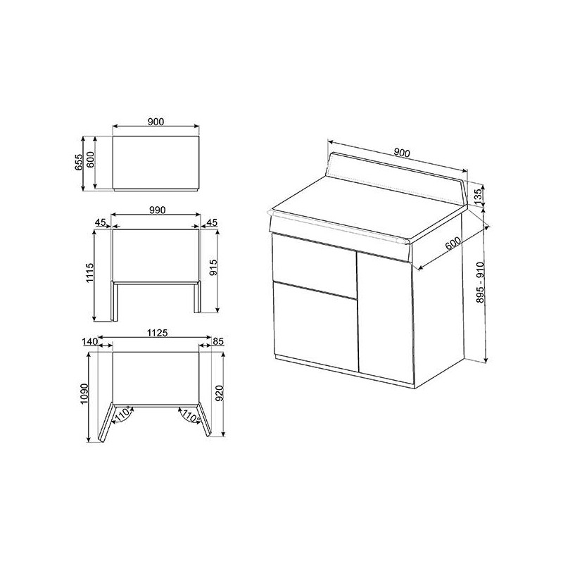 Centre de cuisson SMEG 90 cm four en hauteur Induction "Victoria"
