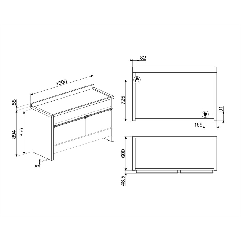 Centre de cuisson 110 cm, "Victoria"  TR4110BLF