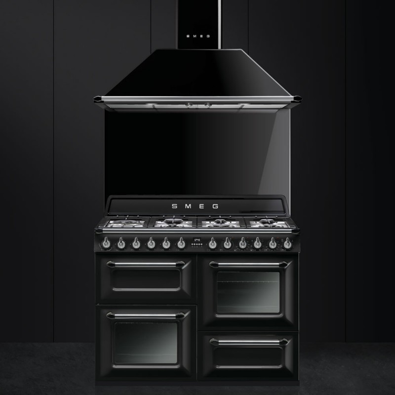 Ensemble  Smeg Piano de cuisson 110 cm mixte + Hotte + Crédence
