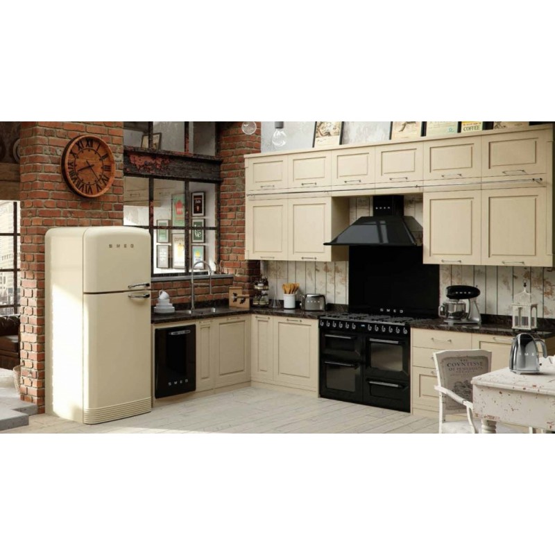Ensemble  Smeg Piano de cuisson 110 cm mixte + Hotte + Crédence