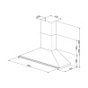 Hotte décorative murale SMEG KD150HXE 150cm Inox dimensions