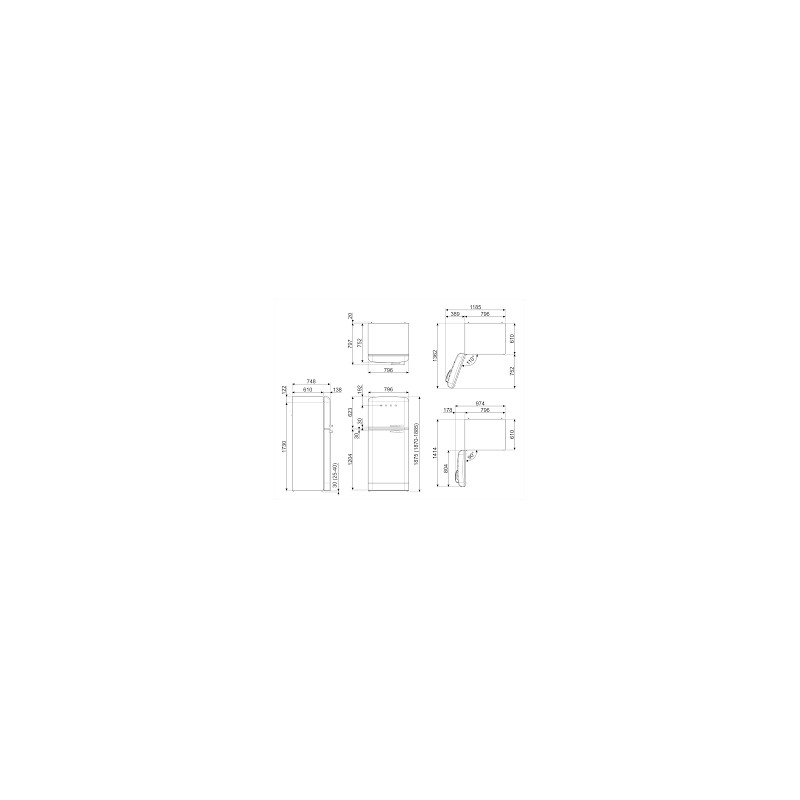 Réfrigérateur combiné  2 portes SMEG FAB50L