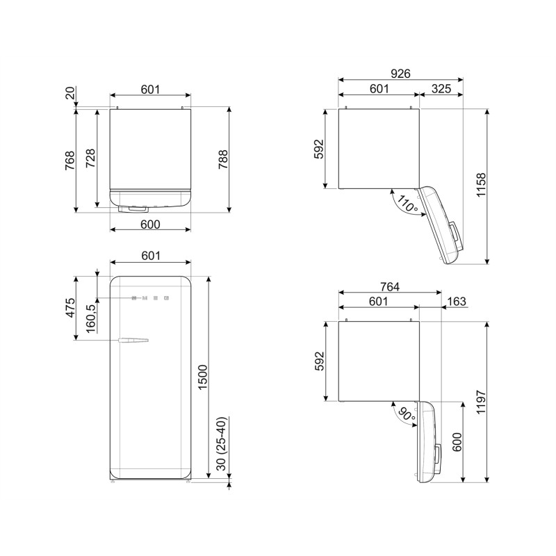 Réfrigérateur 1 porte SMEG FAB28RDBB3