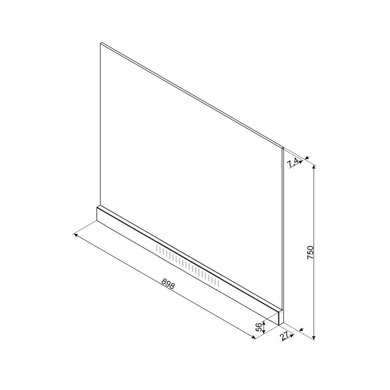 Crédence Smeg 90cm inox KIT1A1PY-9