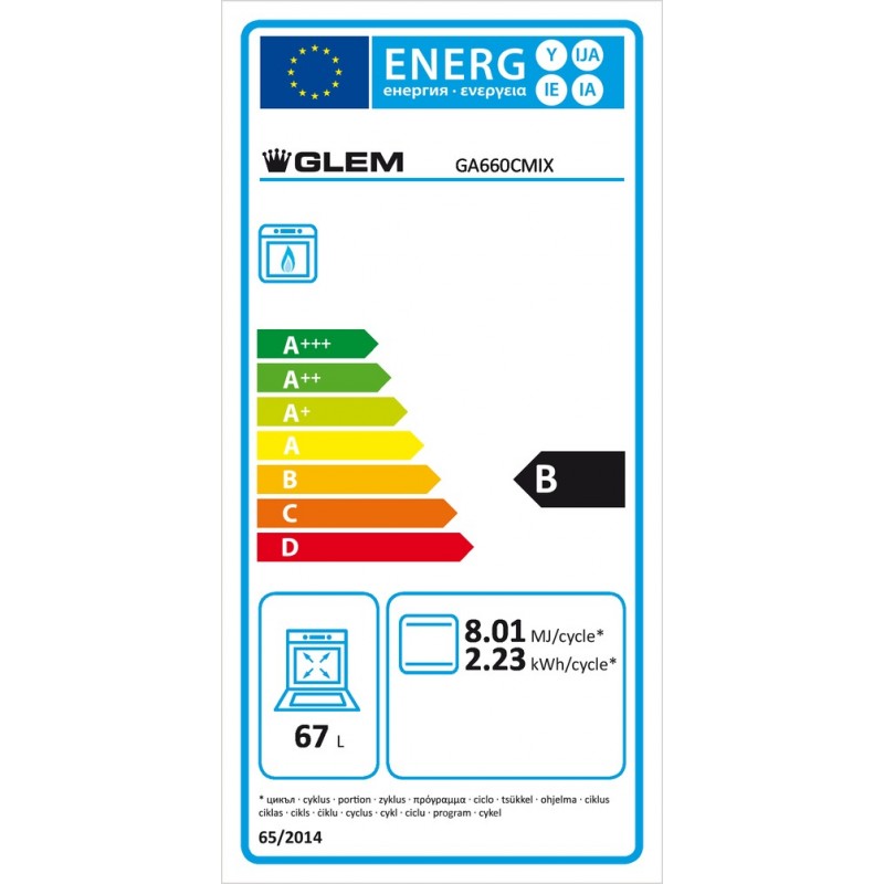Cuisinière GLEM GA660CMIX 60 CM Dimensions