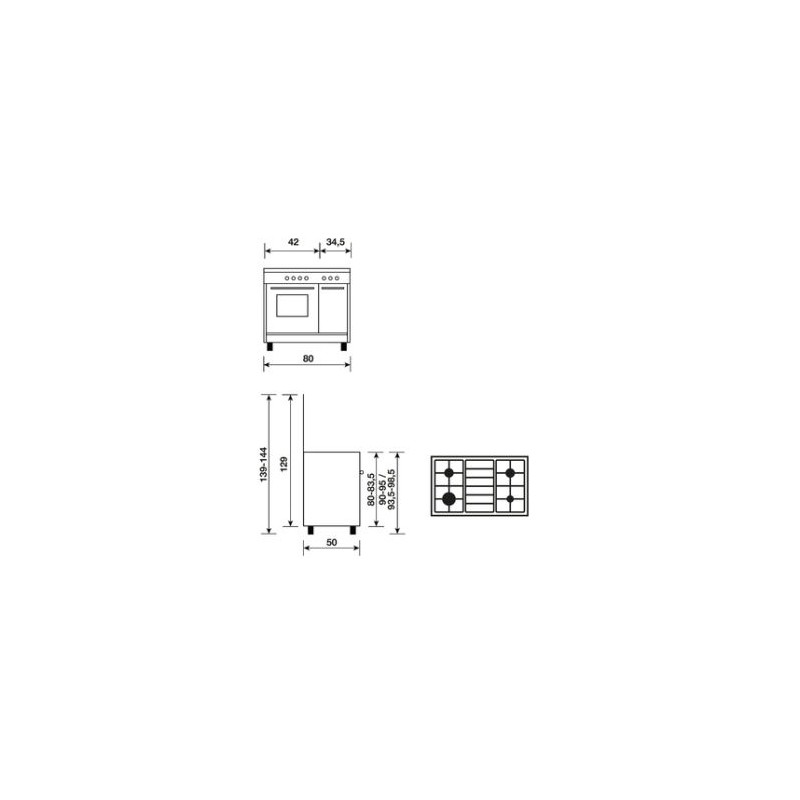 Piano de cuisson butanette GLEM GA85PMIX
