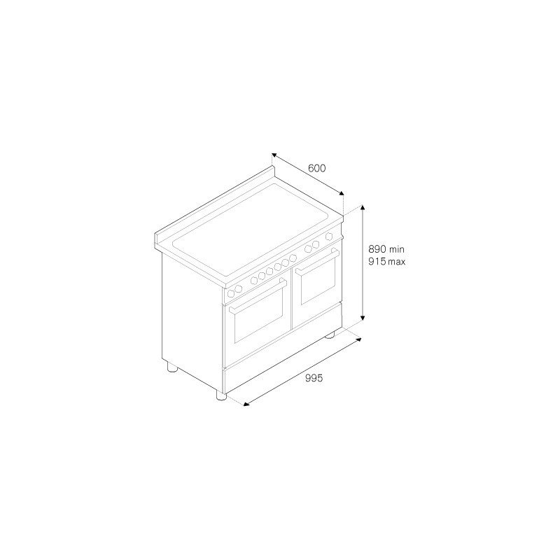 Piano de cuisson BERTAZZONI Induction 100 cm Professional Series