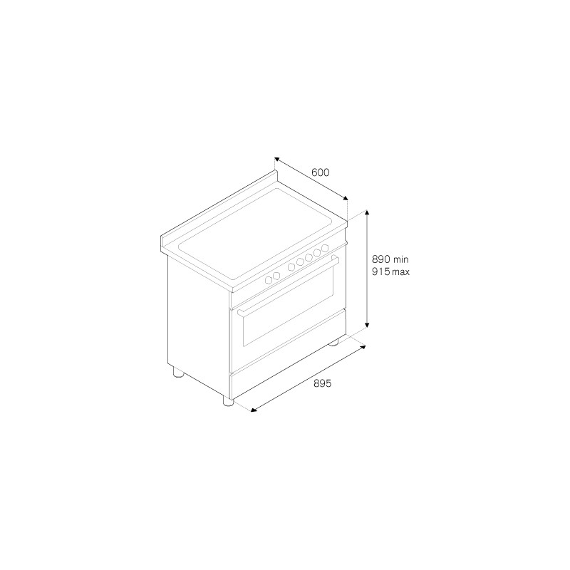 Piano de cuisson BERTAZZONI Master Series 90 cm un four gaz 5 brûleurs