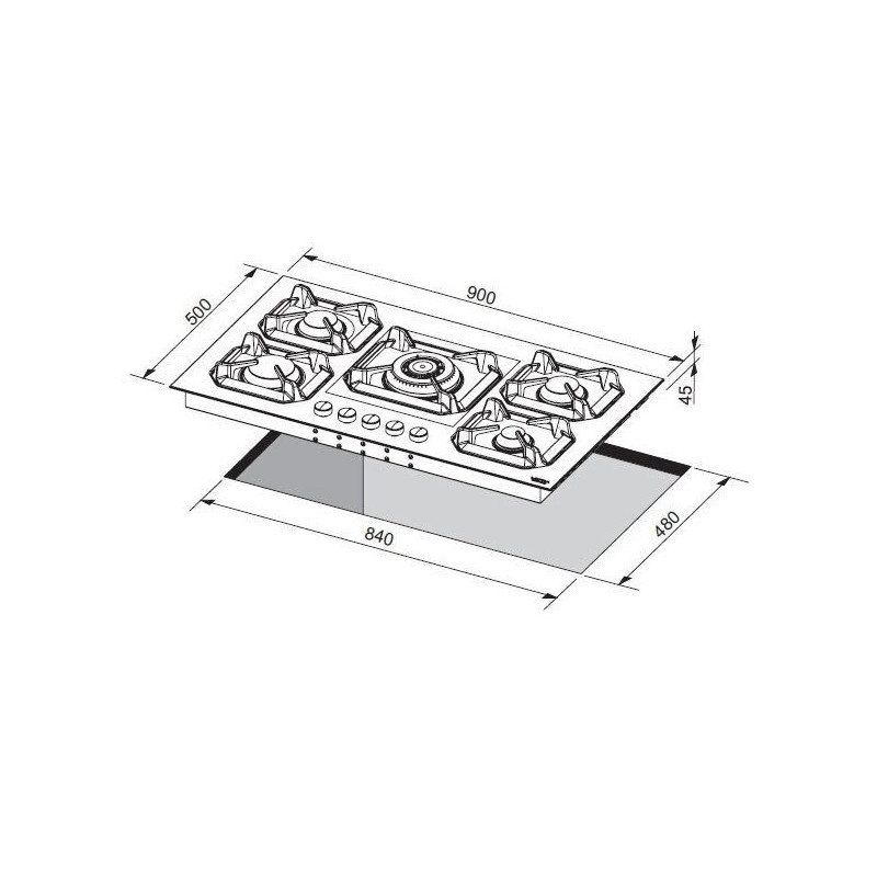 Plaque de cuisson LOFRA DOLCEVITA 90cm 4 feux gaz