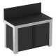 Meuble d'extérieur pour plancha ENO FELIX Inox/Noir
