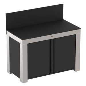 Meuble d'extérieur pour plancha ENO FELIX Inox/Noir