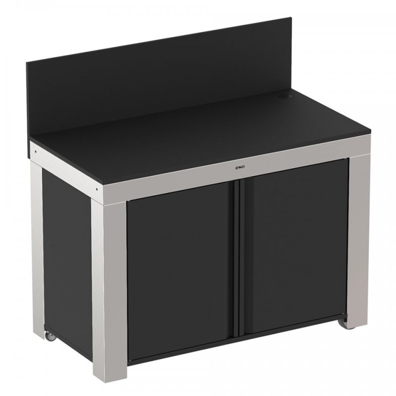 Meuble d'extérieur pour plancha ENO FELIX Inox/Noir
