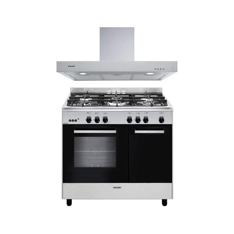 Cuisinière butanette Glem GA960PCGIX 90cm Mixte