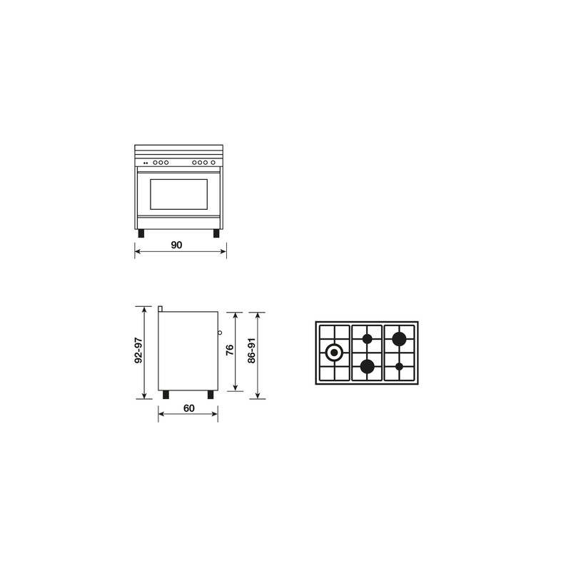 Cuisinière 90cm double four GLEM GX960CQIX