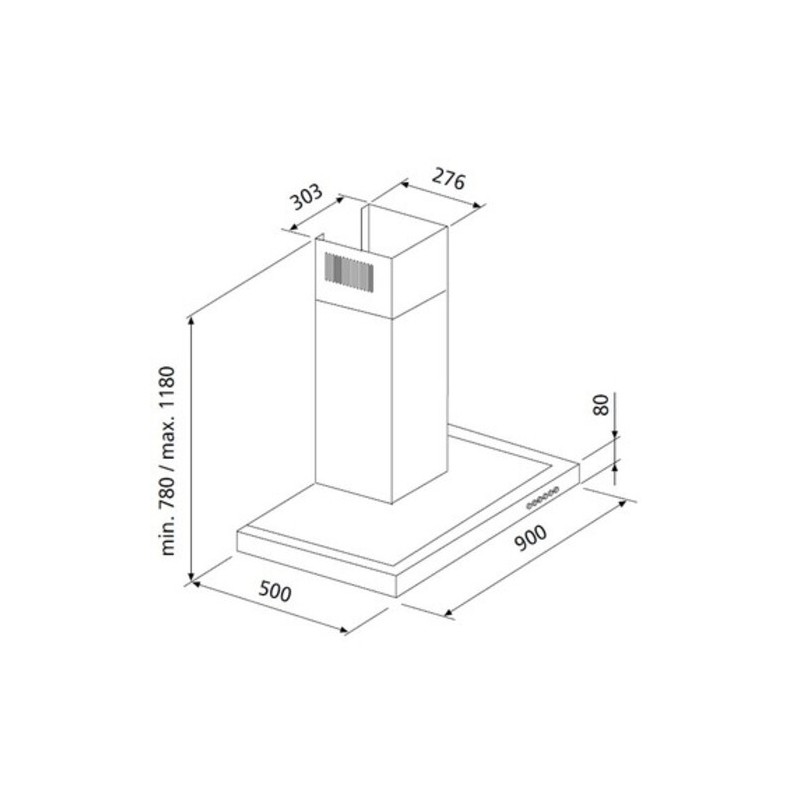 Hotte décorative murale GLEM 90 cm