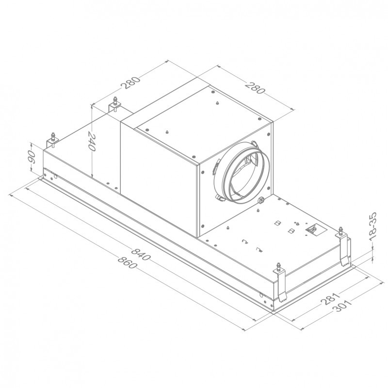 Groupe filtrant plafonnier Novy PURE' LINE 90 cm noir