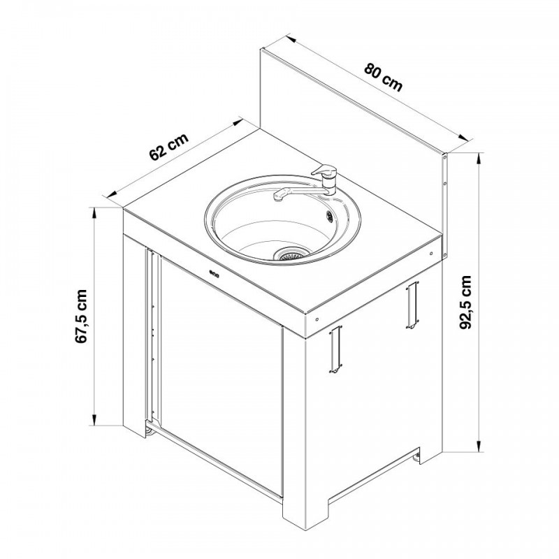 Module évier pour cuisine d'extérieur ENO inox PMOD4103