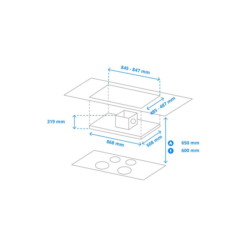 Groupe filtrant plafonnier Novy MINI PURE' LINE D6834 90 cm Blanc