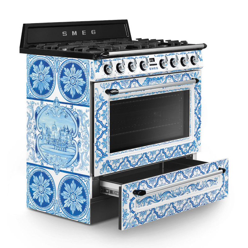 Piano de cuisson SMEG Victoria Dolce&Gabbana 90 cm mixte