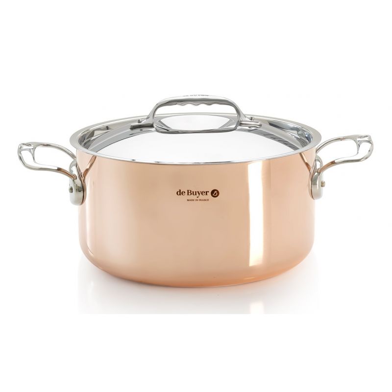 Faitout Ø28CM Inocuivre à couvercle DE BUYER 6442.28
