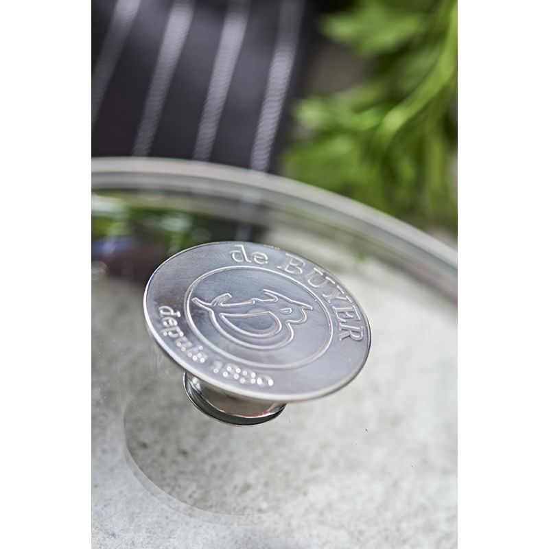 Couvercle Ø16 en verre pontet inox DE BUYER 3429.16